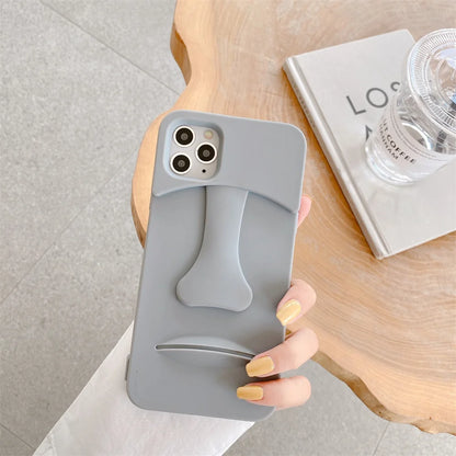 Luxury Retro moai statue 3D Phone Case