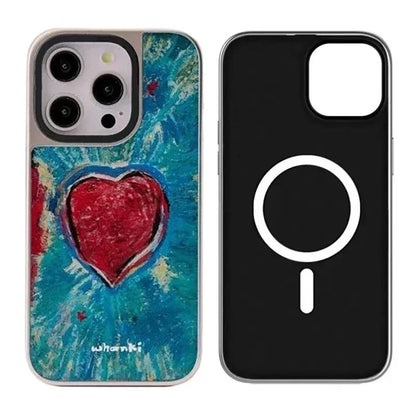 Art Museum Silver Black Border Mirror Magnetic Phone Case