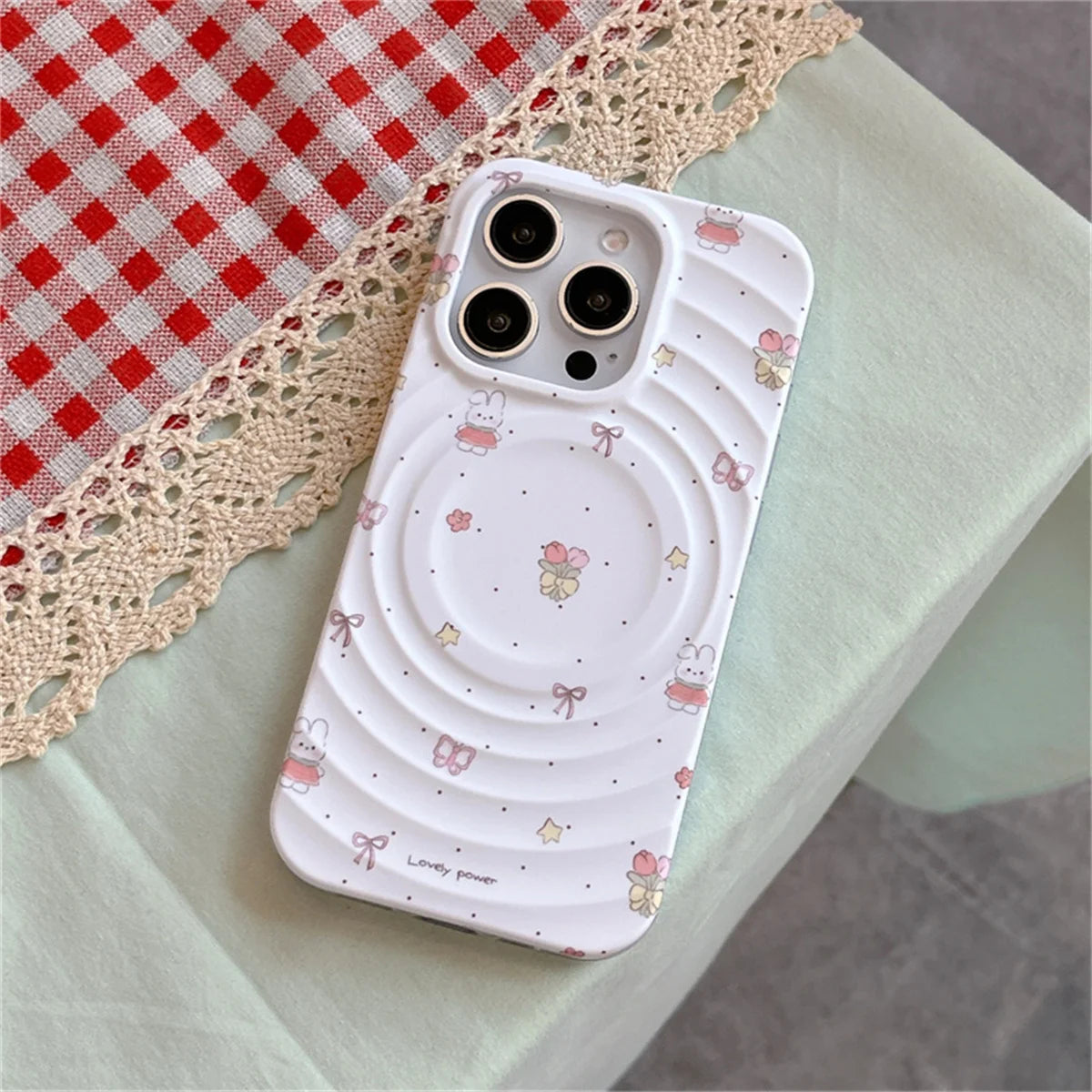 Fashion Water Ripple Texture Magnetic Phone Case For iPhone