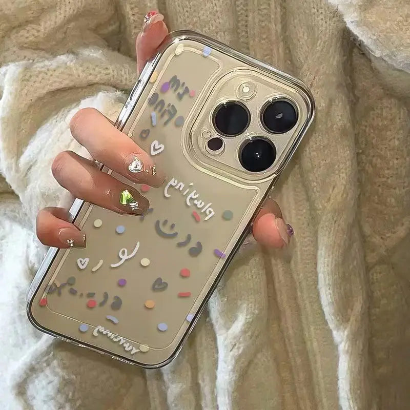 Colorful Polka Dots Cartoon Cover Transparent Phone Case
