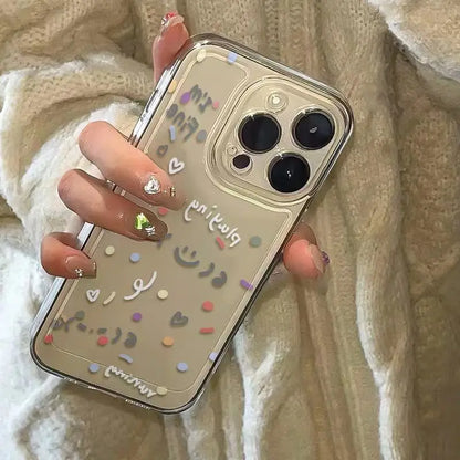 Colorful Polka Dots Cartoon Cover Transparent Phone Case