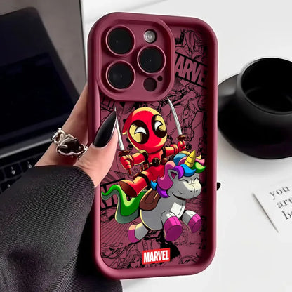 Funny Deadpool Hulk Cute Phone Case For iPhone