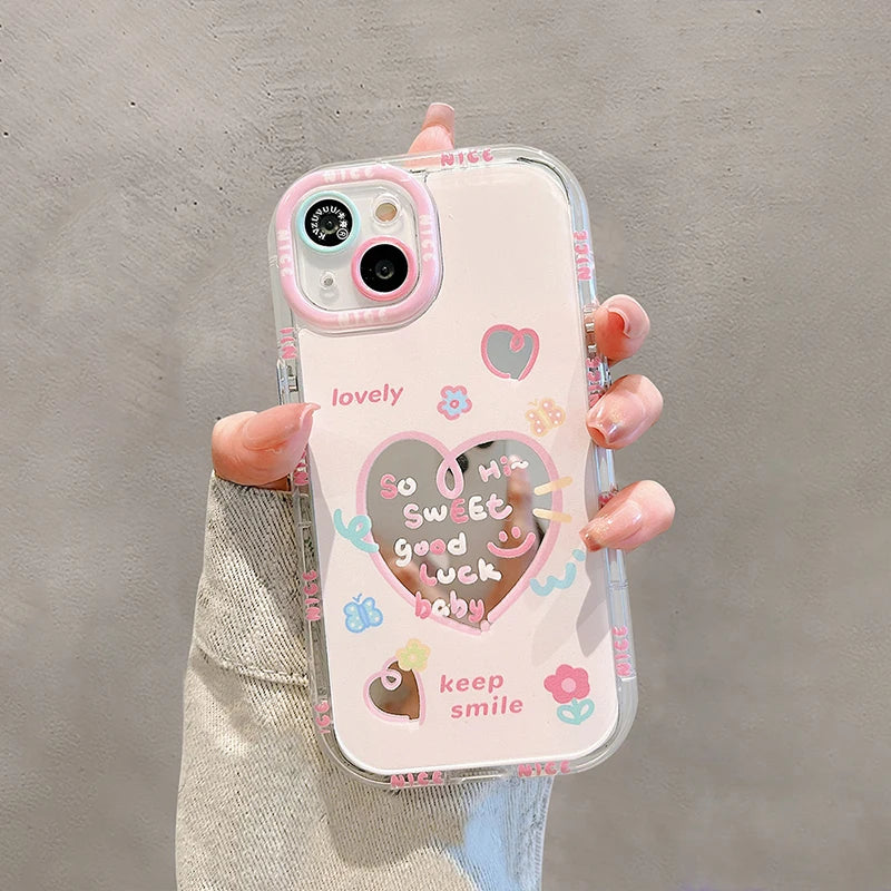 Sweet Heart Good Luck Bow Mirror Hard Phone Case