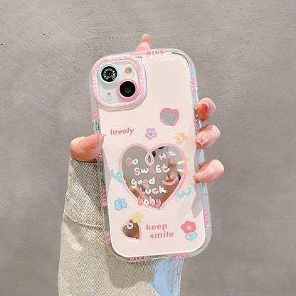 Sweet Heart Good Luck Bow Mirror Hard Phone Case