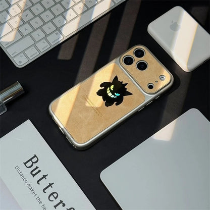 Anime Cartoon Gengar Laser Leather Texture Phone Case For iPhone