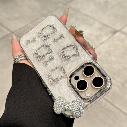 Sanrio Hello Kitty Anime Diamond Three-Dimensional Phone Case For iPhone