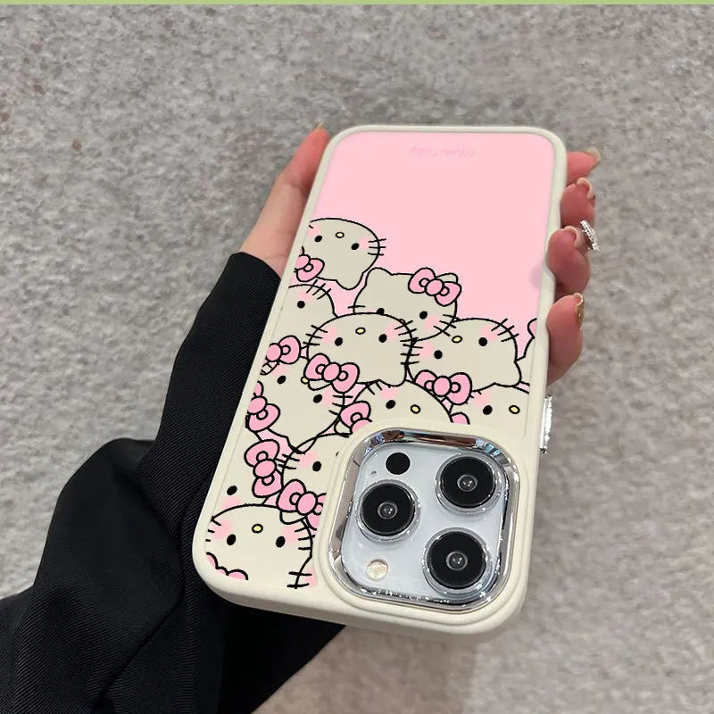 Hello Kitty Full Screen Face Bow Pink Phone Case For iPhone