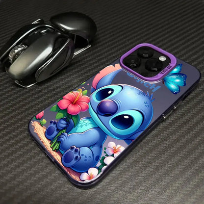 Disney Cute Stitch Flower Love Phone Case For iPhone