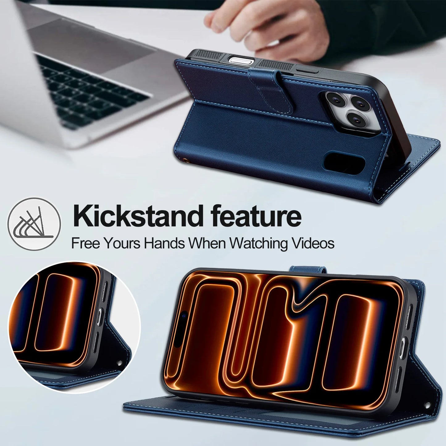 2 in 1 Detachable Leather Phone Case For iPhone