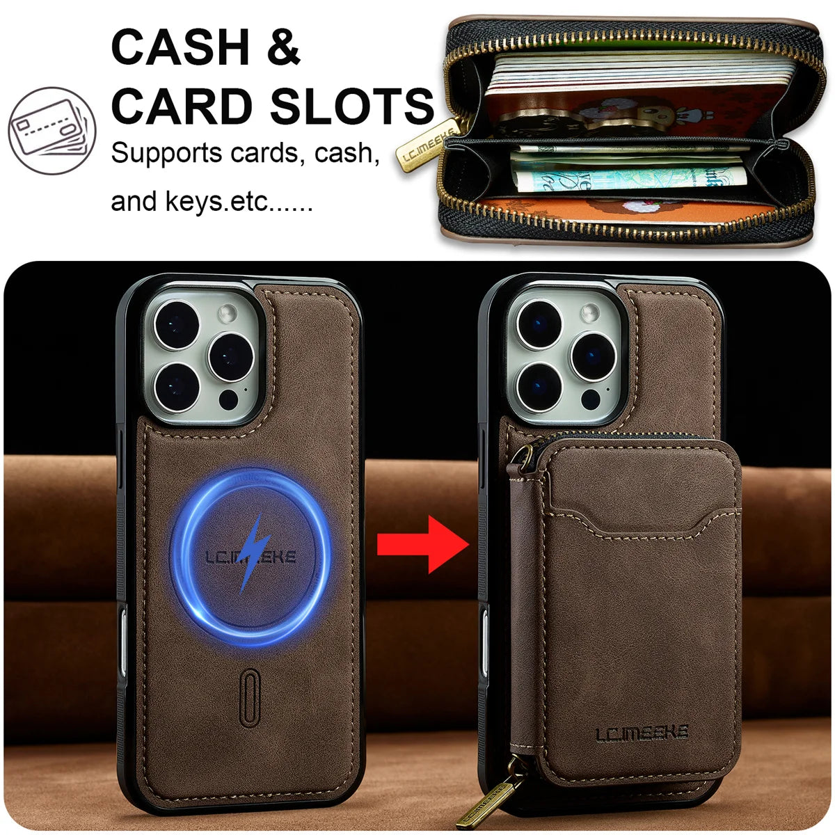 For Magsafe Magnetic Leather Phone Case For iPhone