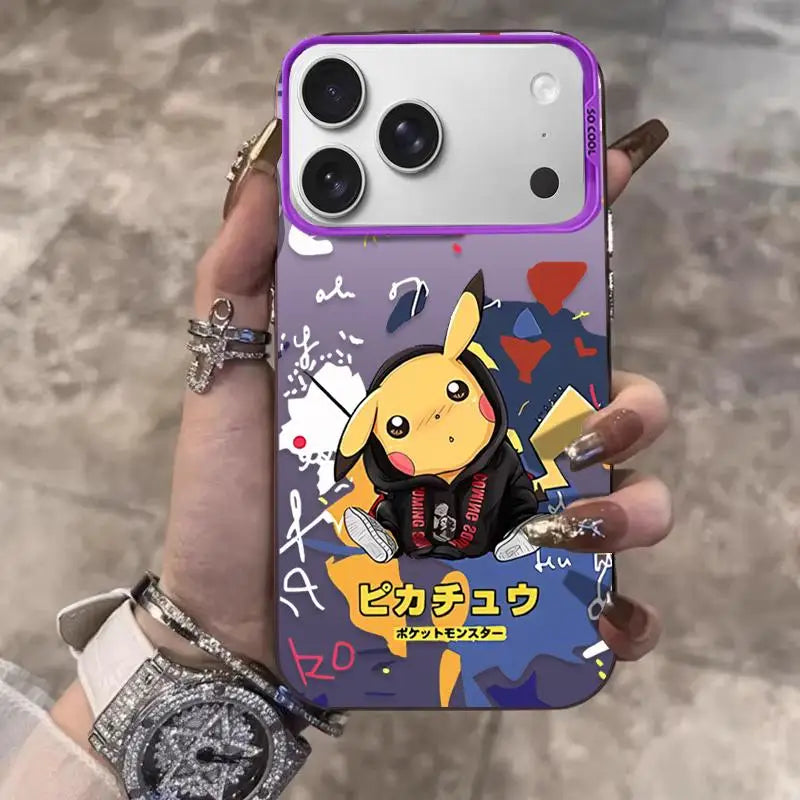 Cute Pikachu Fashion Coat Phone Case For iPhone