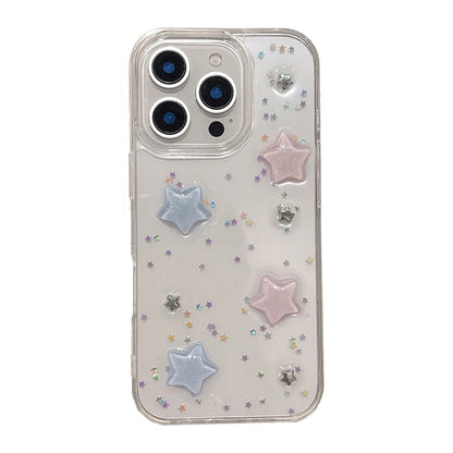 Lovely Colorful 3D Star Bling Glitter Phone Case