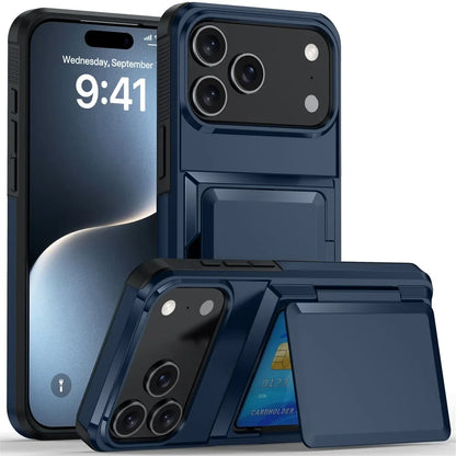 Heavy Duty Wallet Card Slot Phone Case For iPhone