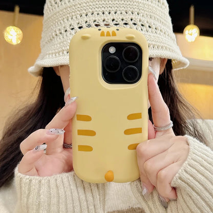 Sweet Cute Cat Tail Yellow Silicone Phone Case