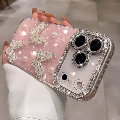 Luxury Diamond Butterfly Clear Phone Case For iPhone