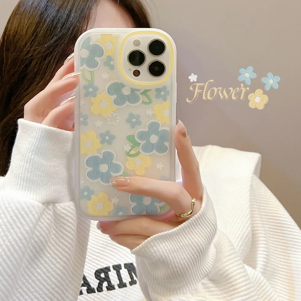 Fashion Oil Painting Flowers Phone Case For iPhone