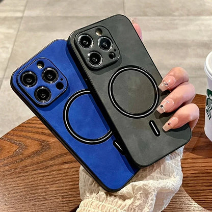 Luxury Wireless Charging Magnetic Cortex Phone Case