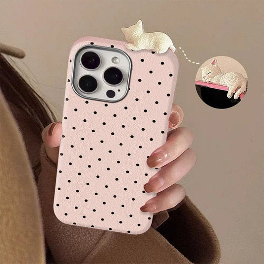 Cute Wave Point Dot 3D Doll Case Compatible for IPhone Phone Case