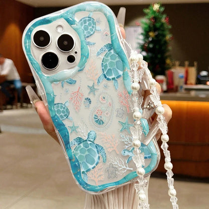 Sea Turtle Underwater World Wave-Shaped Phone Case For iPhone