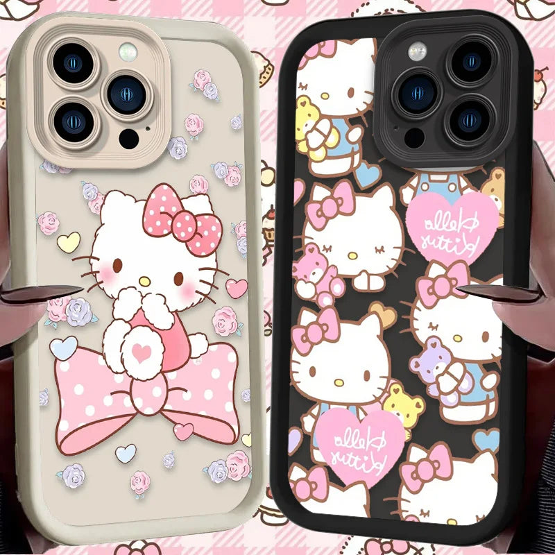 Cartoon Pink Hello Kitty Phone Case For iPhone