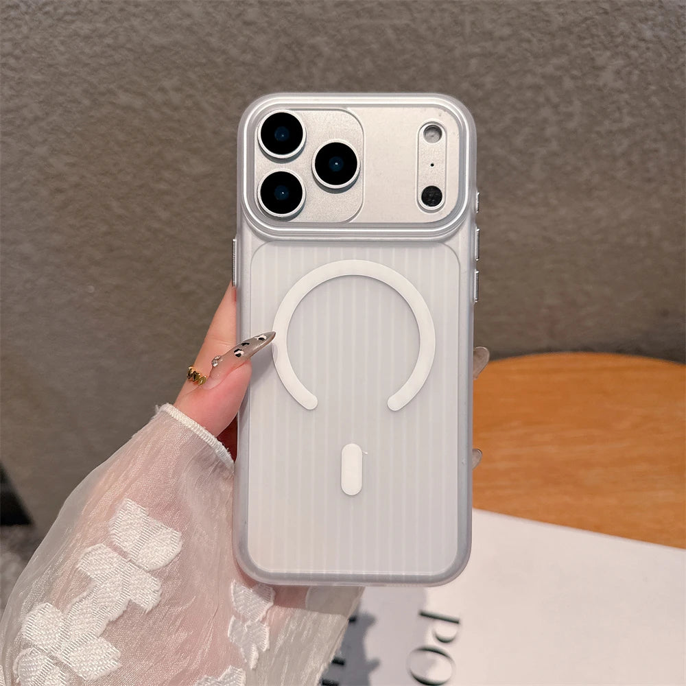 Matte Corrugated For Magsafe Magnetic Wireless Charging Case For iPhone