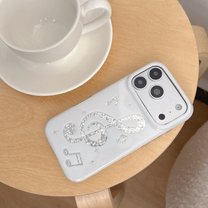 Luxury Cute Musical Note Sanrio Hello Kitty Sparkling Phone Case For iPhone
