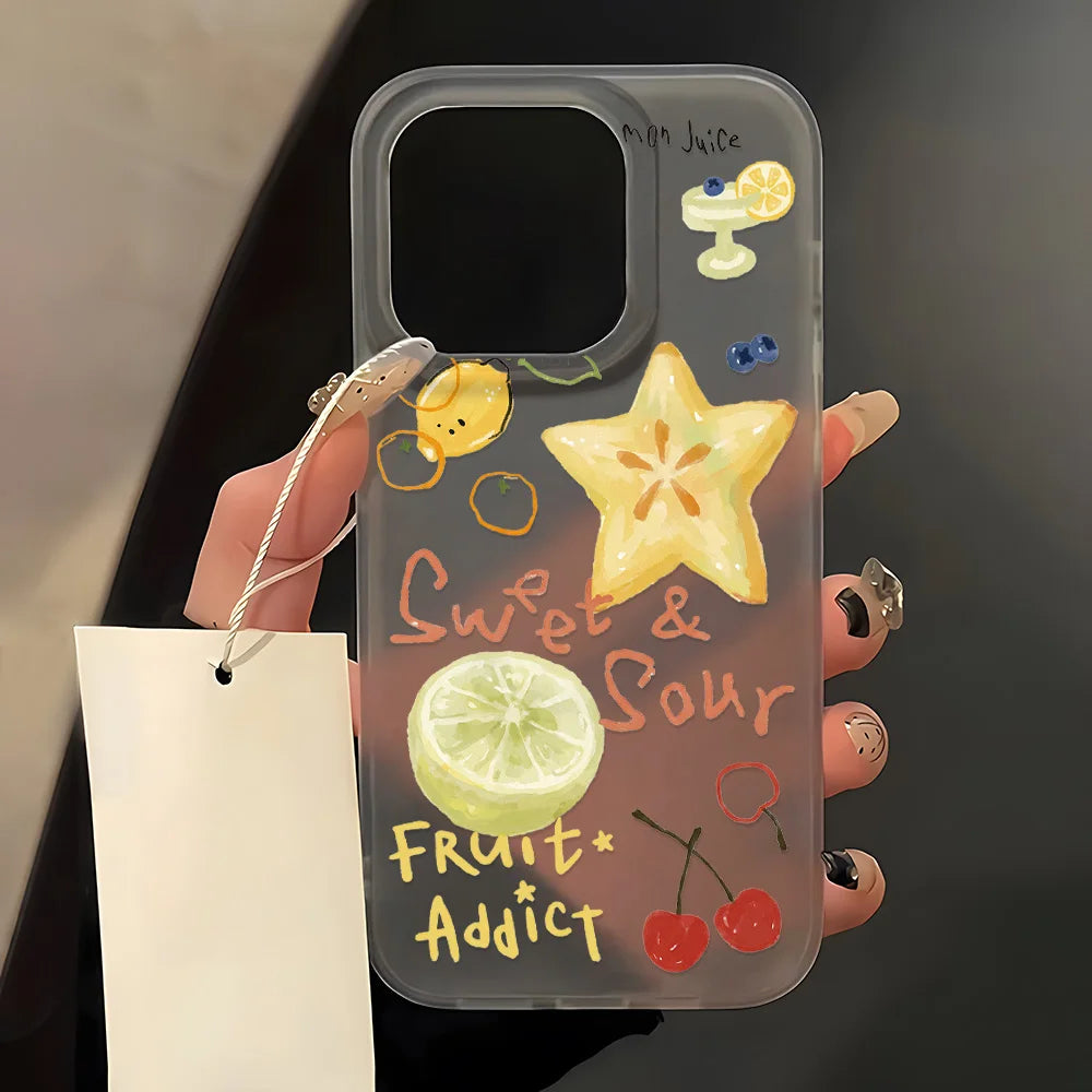 Korean Strawberry Clear Phone Case For iPhone