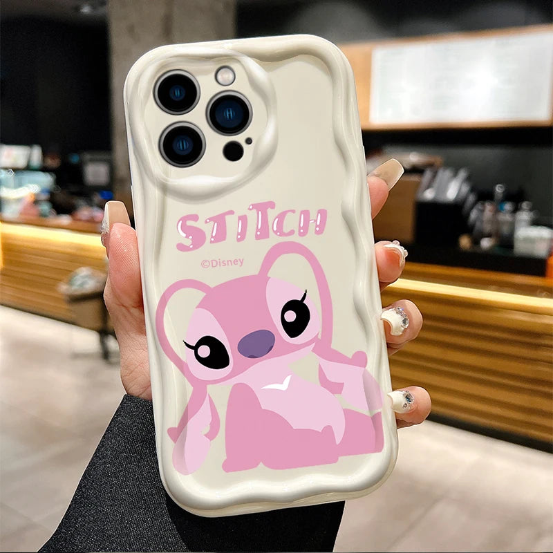 Disney Stitch Angel Lovers Phone Case For iPhone