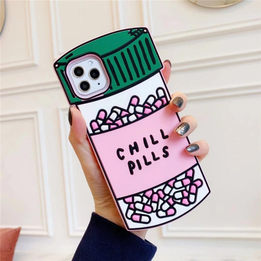 Creative 3D Cartoon Pills Bottle Soft Silicone Phone Case For iPhone