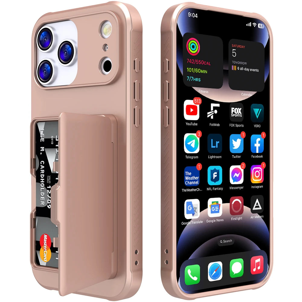Flip Card Bag Mirror Case For iPhone