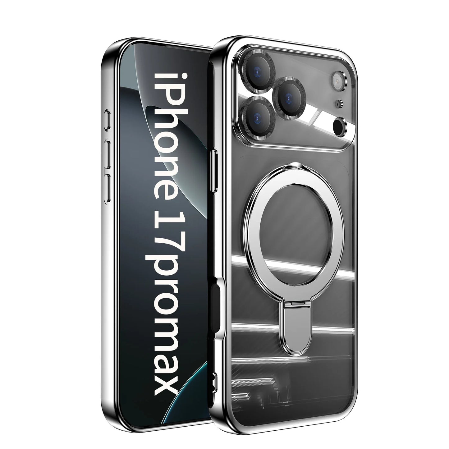 Plating Magnetic Ring Stand Case For iPhone