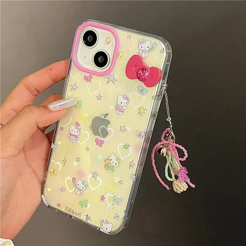 Hello Kitty Colorful Star Bow Phone Case For iPhone