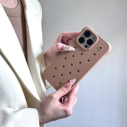Luxury Diy Charms Holes Phone Case For iPhone