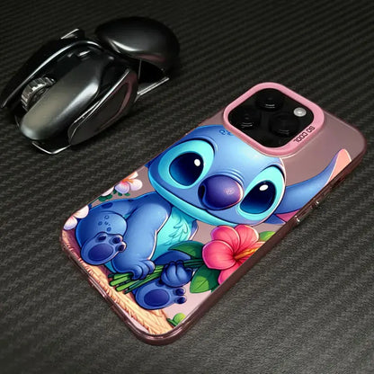 Disney Cute Stitch Flower Love Phone Case For iPhone