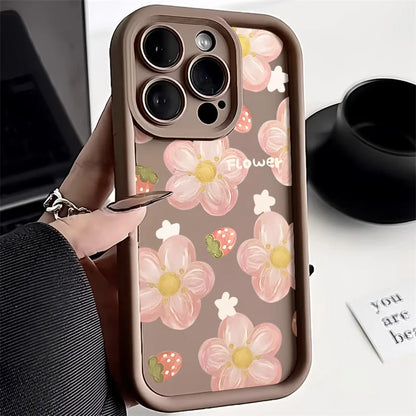 Oil Painting Flower Phone Case For iPhone