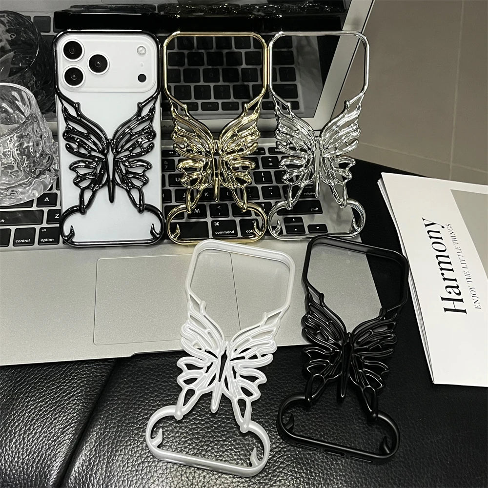 Plating Hollow Butterfly Pattern Case For iPhone