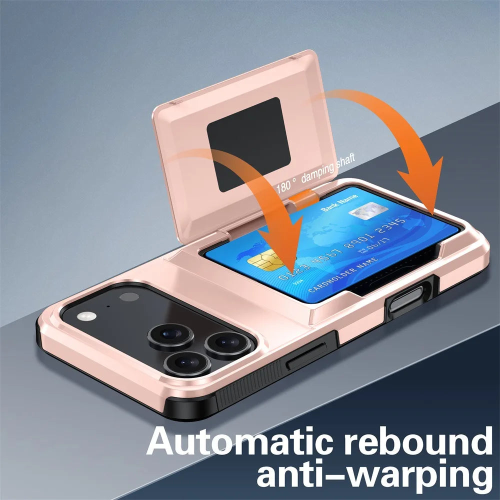 Heavy Duty Wallet Card Slot Phone Case For iPhone