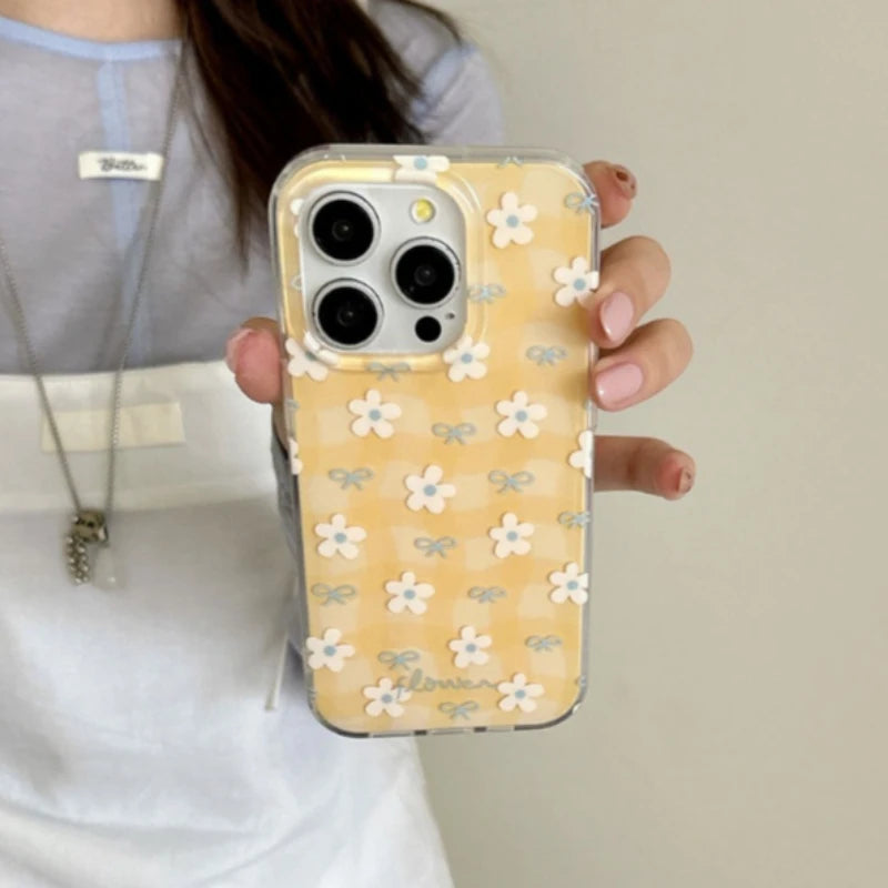 Cute Yellow Flower Pattern Phone Case For iPhone