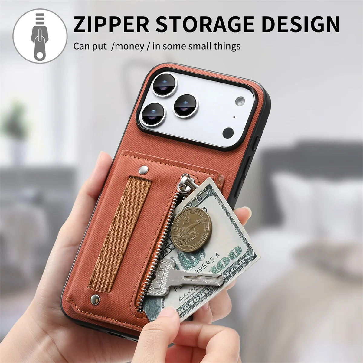 Wrist Strap Flip Rfid Wallet with Card Holder Phone Case  For iPhone