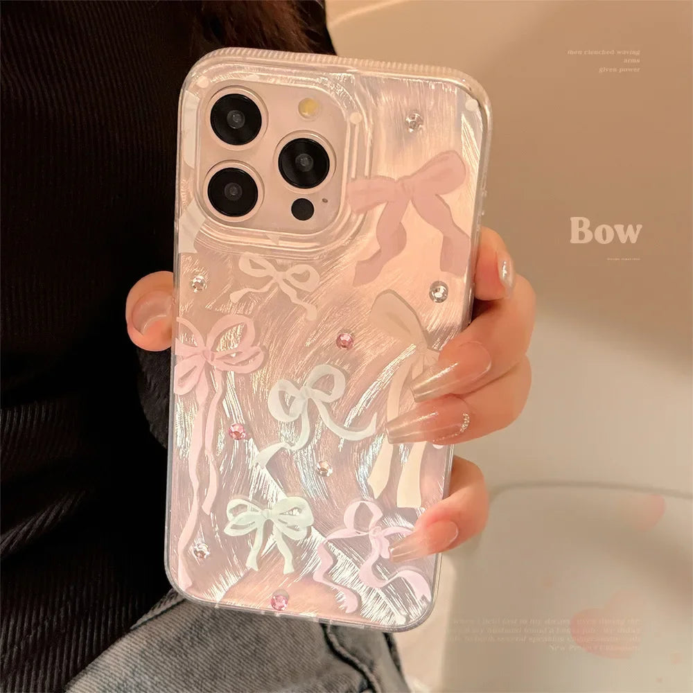 Dopamine Colored Bow Phone Cases For iPhone