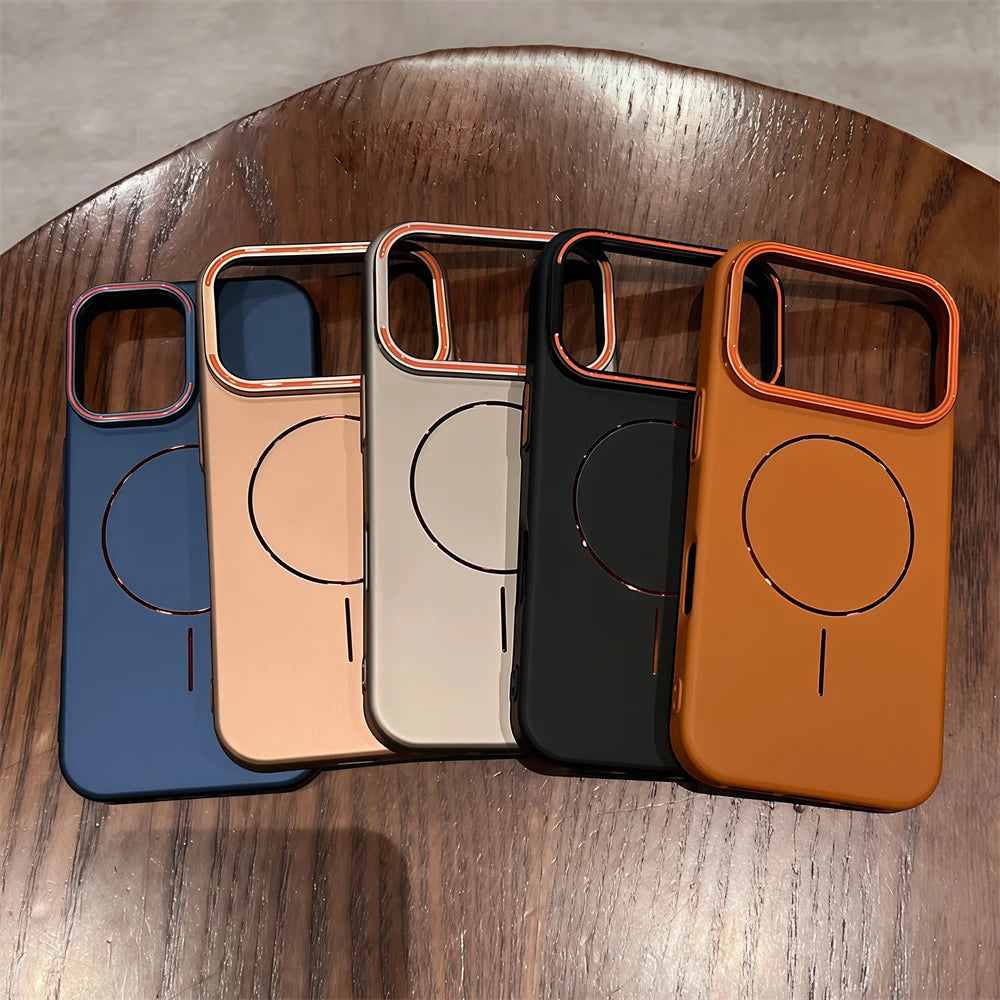 Luxury Lens Bracket For Magsafe Magnetic Wireless Charge Phone Case For iPhone