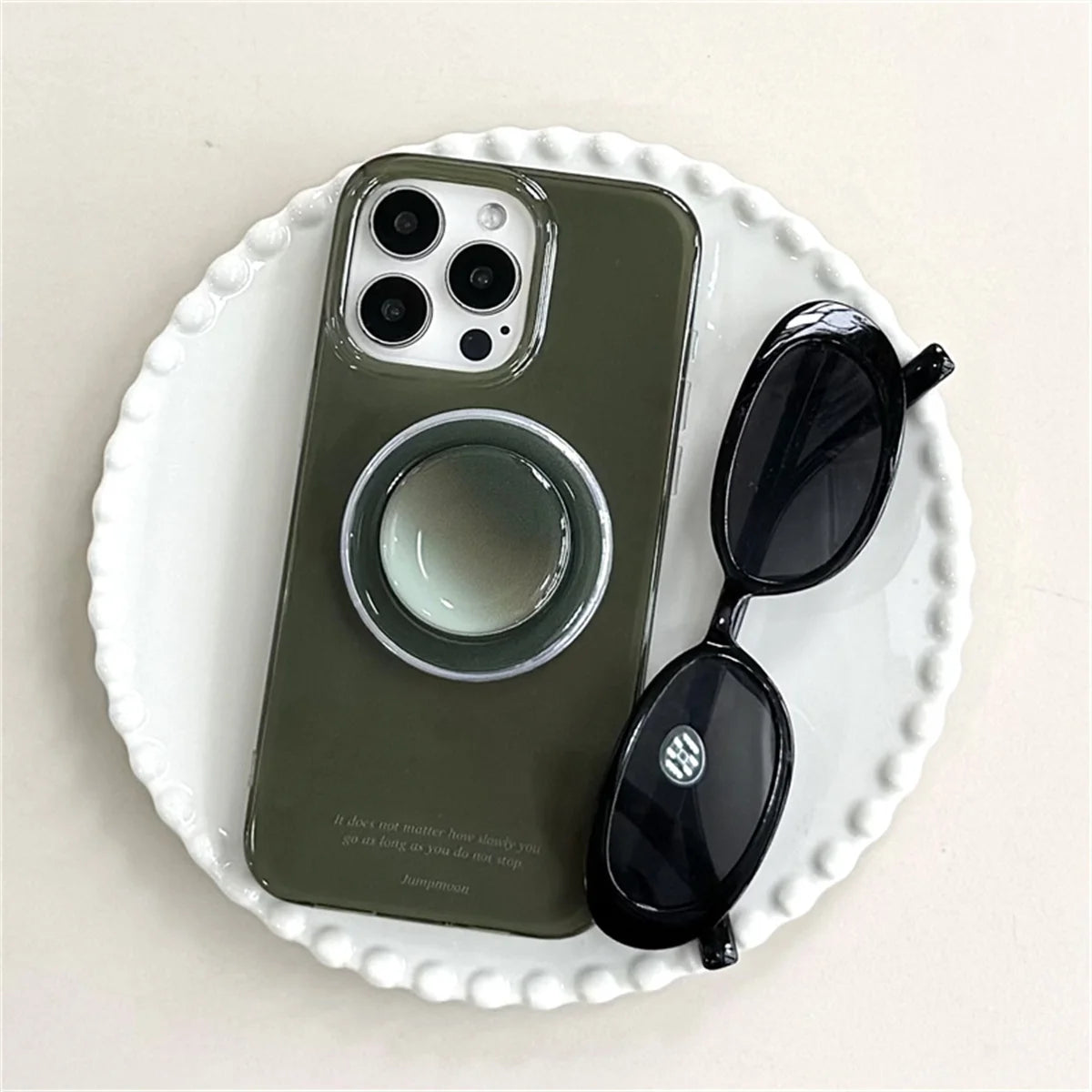 Simple Green Color Magnetic Phone Case For iPhone