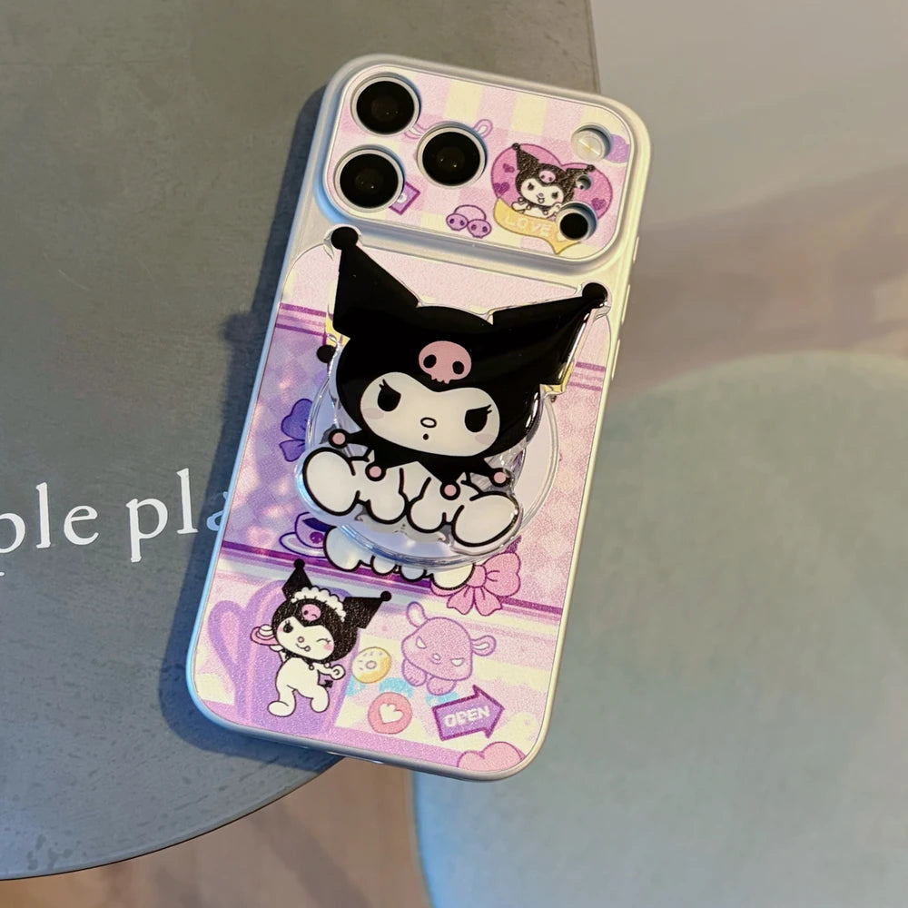 Magnetic Holder Magsafe Wireless Charge Cute Sanrio Melody Kuromi Phone Case For iPhone