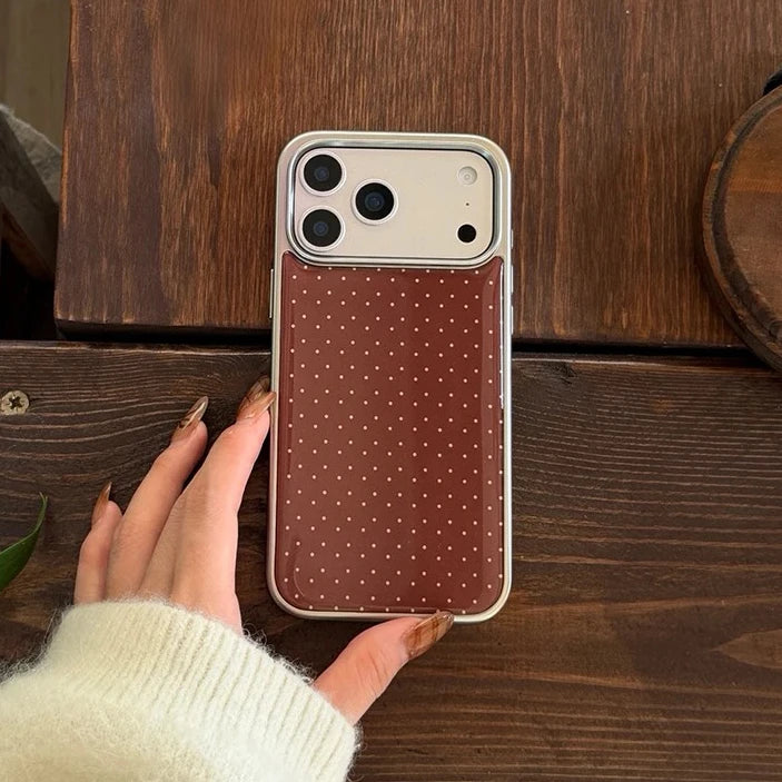 Candy Color Polka Dot Plating Case  For iPhone