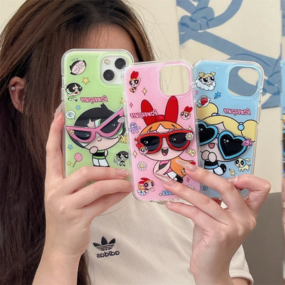 Korean Cartoon Three-dimensional Eyes Phone Case For iPhone