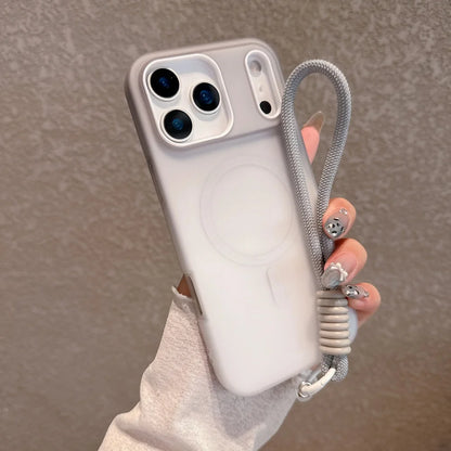 Soft Silicone For magsafe Wrist Strap Lanyard Shockproof Phone Case For iPhone