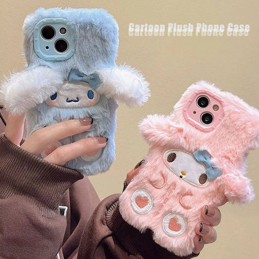 Kawaii Cinnamoroll My Melody 3D Plush Phone Case