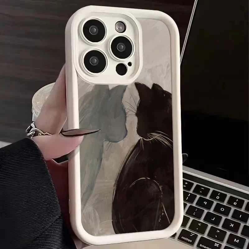 Oil Painting Two Cats Pattern Phone Case