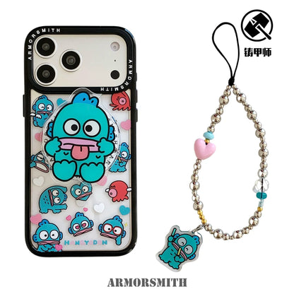 Sanrio Hangyodon Magnetic Holder Magsafe Wireless Charge Cute Cartoon Phone Case For iPhone