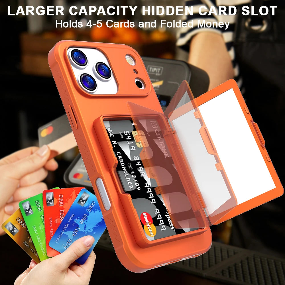 Flip Card Bag Mirror Case For iPhone
